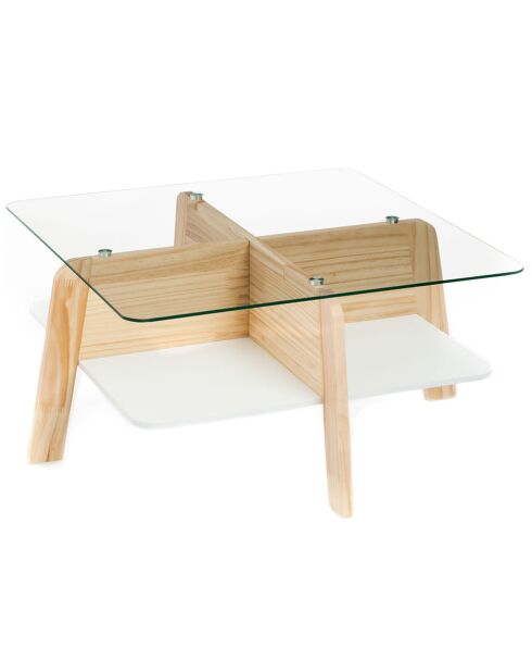 Table basse varm chêne/transparent - 60x60x30 cm