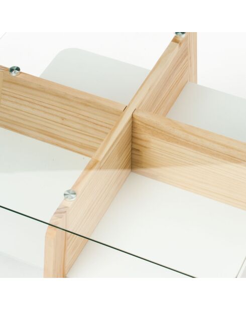 Table basse varm chêne/transparent - 60x60x30 cm