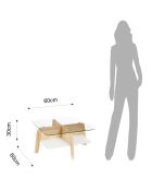 Table basse varm chêne/transparent - 60x60x30 cm