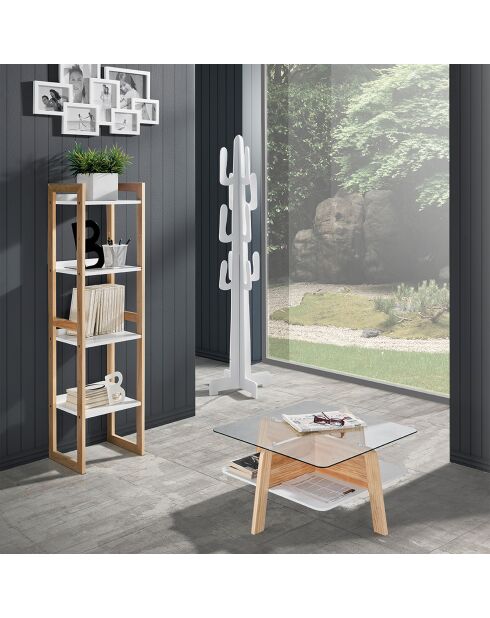 Table basse varm chêne/transparent - 60x60x30 cm