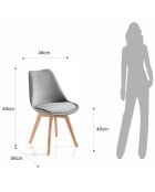 4 Chaises kiki grises - 83x48x56 cm