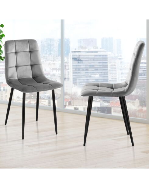 4 Chaises faffy grises - 85x42x53 cm