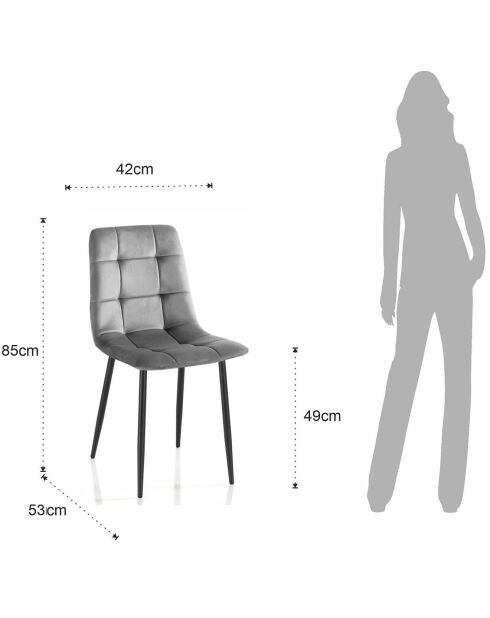 4 Chaises faffy grises - 85x42x53 cm