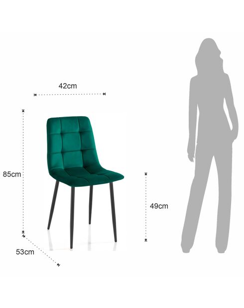 4 Chaises faffy vertes - 85x42x53 cm