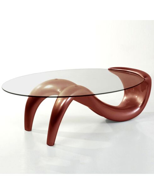 Table basse sirio red transparent/rouge - 40x125x67 cm