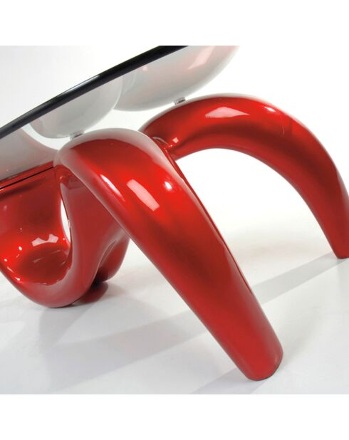 Table basse sirio red transparent/rouge - 40x125x67 cm