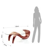 Table basse sirio red transparent/rouge - 40x125x67 cm