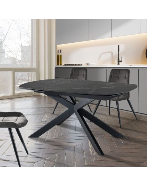 Table extensible aza 2 noire - 75x90x140/200 cm