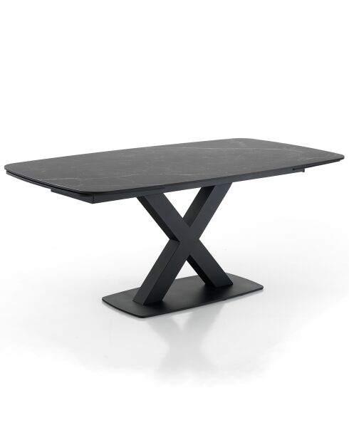 Table extensible alexa noire - 77x90x160/195/230 cm