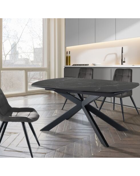 Table extensible aza 2 noire - 75x90x140/200 cm