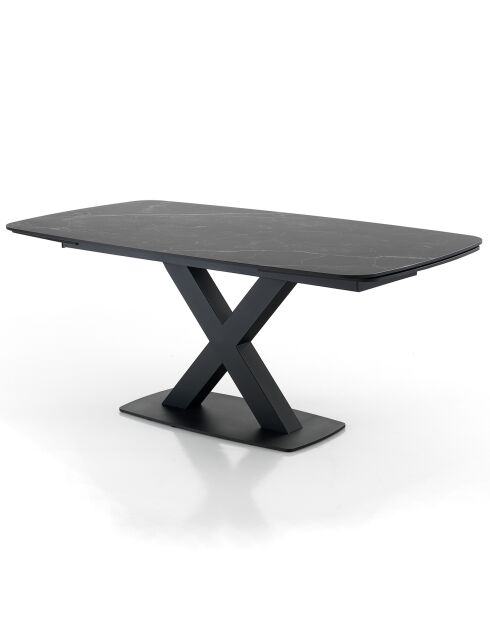 Table extensible alexa noire - 77x90x160/195/230 cm