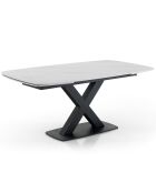 Table extensible alexa noir/marbré - 77x90x160/195/230 cm