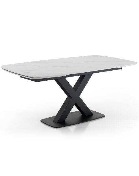 Table extensible alexa noir/marbré - 77x90x160/195/230 cm