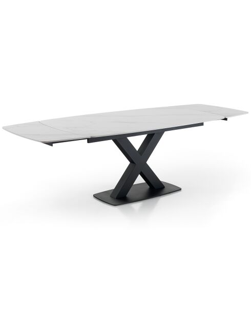 Table extensible alexa noir/marbré - 77x90x160/195/230 cm