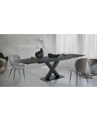 Table extensible alexa noire - 77x90x160/195/230 cm
