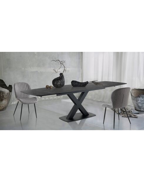 Table extensible alexa noire - 77x90x160/195/230 cm