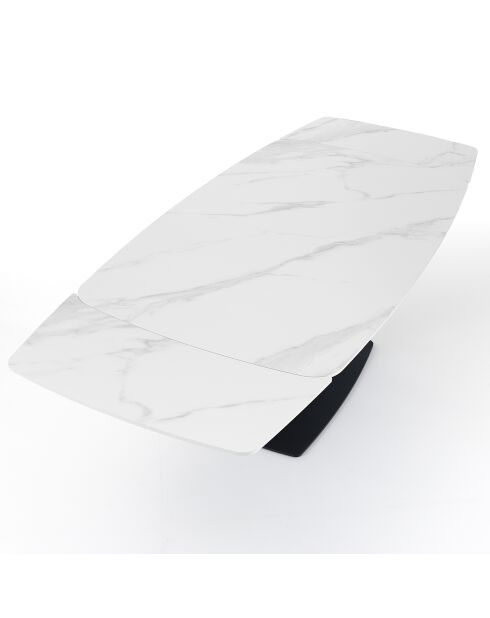 Table extensible alexa noir/marbré - 77x90x160/195/230 cm