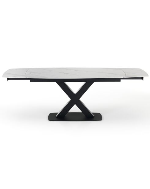 Table extensible alexa noir/marbré - 77x90x160/195/230 cm