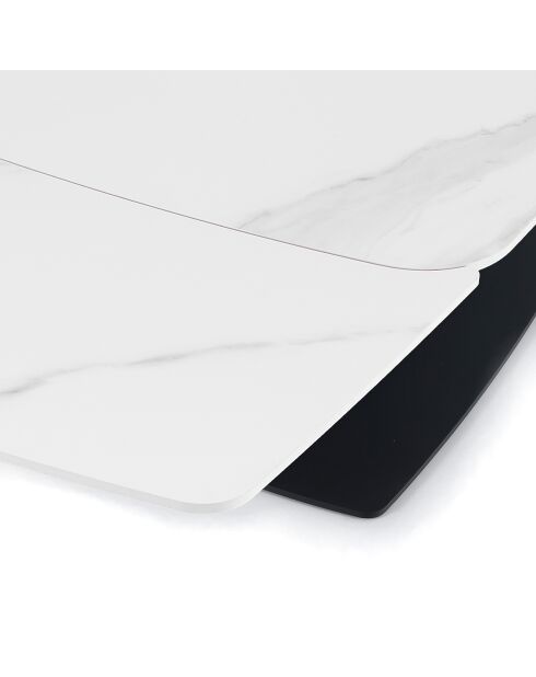 Table extensible alexa noir/marbré - 77x90x160/195/230 cm