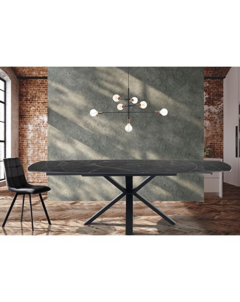 Table extensible zoe 2 noire - 75x90x140/175/210 cm
