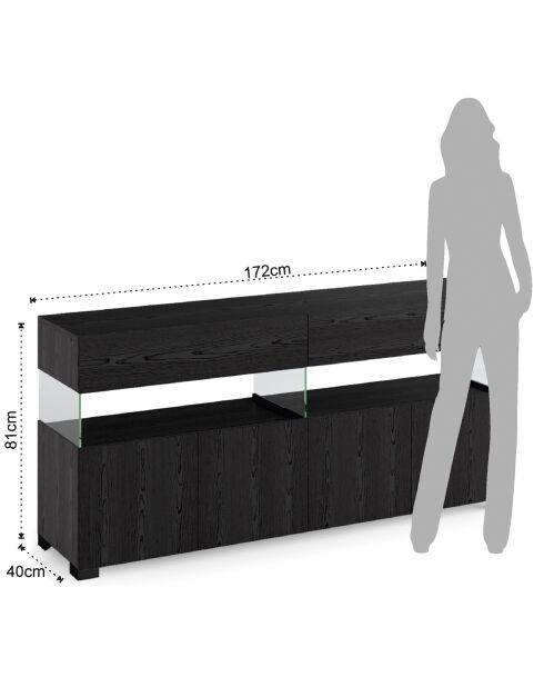 Buffet float 4a noir - 81x172x40 cm
