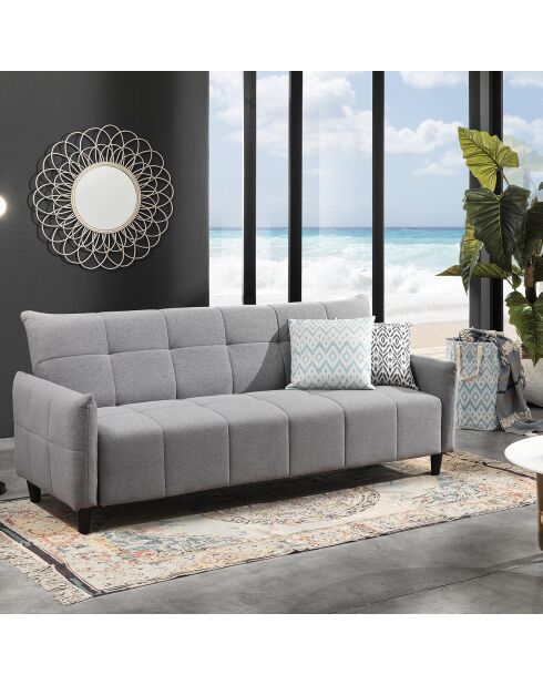 Canapé/lit kiry gris - 205x83x86 cm