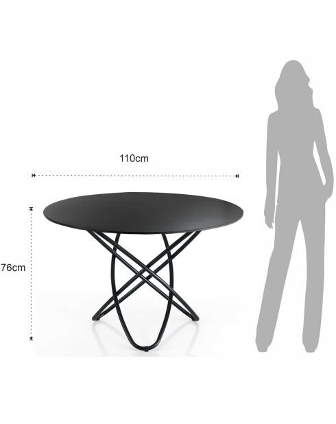 Table hula hoop ardesia noire