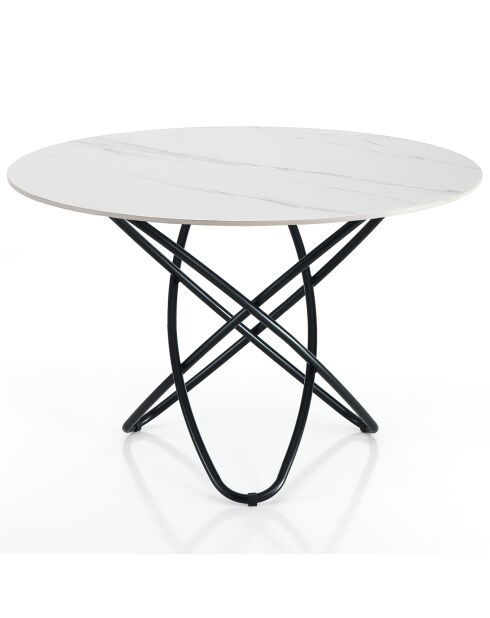 Table hula hoop marbré/noir - 76xD.110 cm
