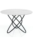 Table hula hoop marbré/noir - 76xD.110 cm