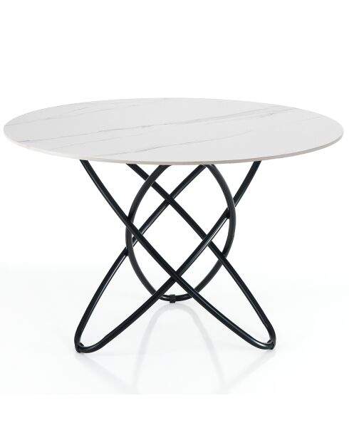 Table hula hoop marbré/noir - 76xD.110 cm
