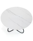Table hula hoop marbré/noir - 76xD.110 cm