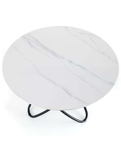 Table hula hoop marbré/noir - 76xD.110 cm