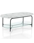 Table basse brill marbré/noir - 42x120x60 cm