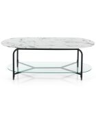 Table basse brill marbré/noir - 42x120x60 cm