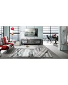 Table basse brill marbré/noir - 42x120x60 cm