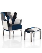 Fauteuil avec pouf kaleidos-e  multicolore - 98x78x70 cm