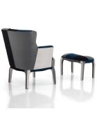 Fauteuil avec pouf kaleidos-e  multicolore - 98x78x70 cm