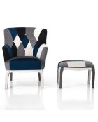 Fauteuil avec pouf kaleidos-e  multicolore - 98x78x70 cm