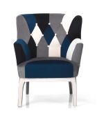Fauteuil avec pouf kaleidos-e  multicolore - 98x78x70 cm