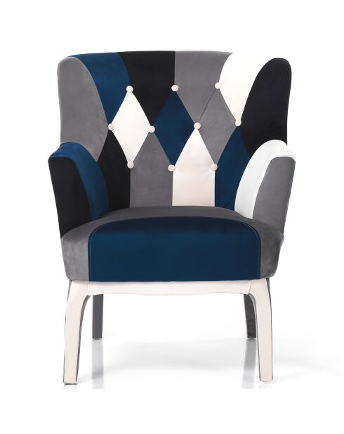 Fauteuil avec pouf kaleidos-e  multicolore - 98x78x70 cm