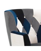 Fauteuil avec pouf kaleidos-e  multicolore - 98x78x70 cm