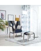 Fauteuil avec pouf kaleidos-e  multicolore - 98x78x70 cm