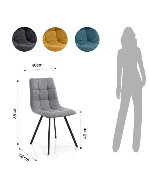 4 Chaises colorées tania multicolores - 46x56x85 cm
