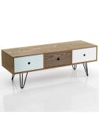 Meuble tv avec 3 tiroirs hijo multicolore - 60x120x40 cm