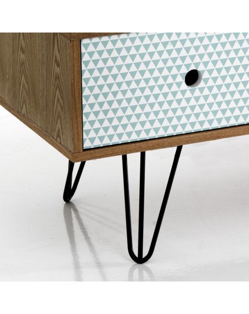 Meuble tv avec 3 tiroirs hijo multicolore - 60x120x40 cm