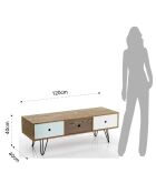 Meuble tv avec 3 tiroirs hijo multicolore - 60x120x40 cm