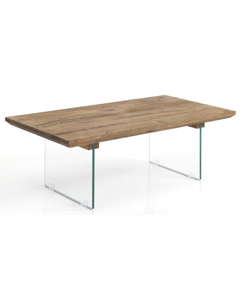 Petite table float transparent/bois - 38x55x110 cm