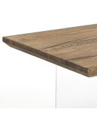 Petite table float transparent/bois - 38x55x110 cm
