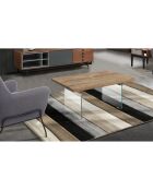 Petite table float transparent/bois - 38x55x110 cm