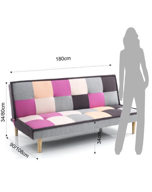 Canapé/ lit smart b  multicolore - 180x90x80 cm